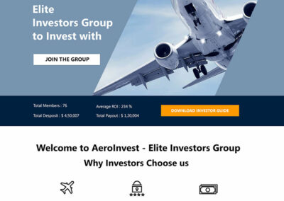 Aero Invest – HYIP Template : ID – 01