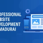 Laptop and smartphone showing modern website design representing professional website development in Madurai.