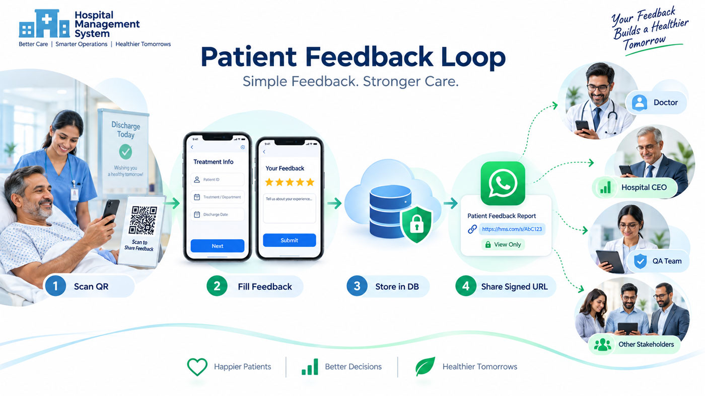 The patient-facing questionnaire, opened from a QR code on a mobile phone